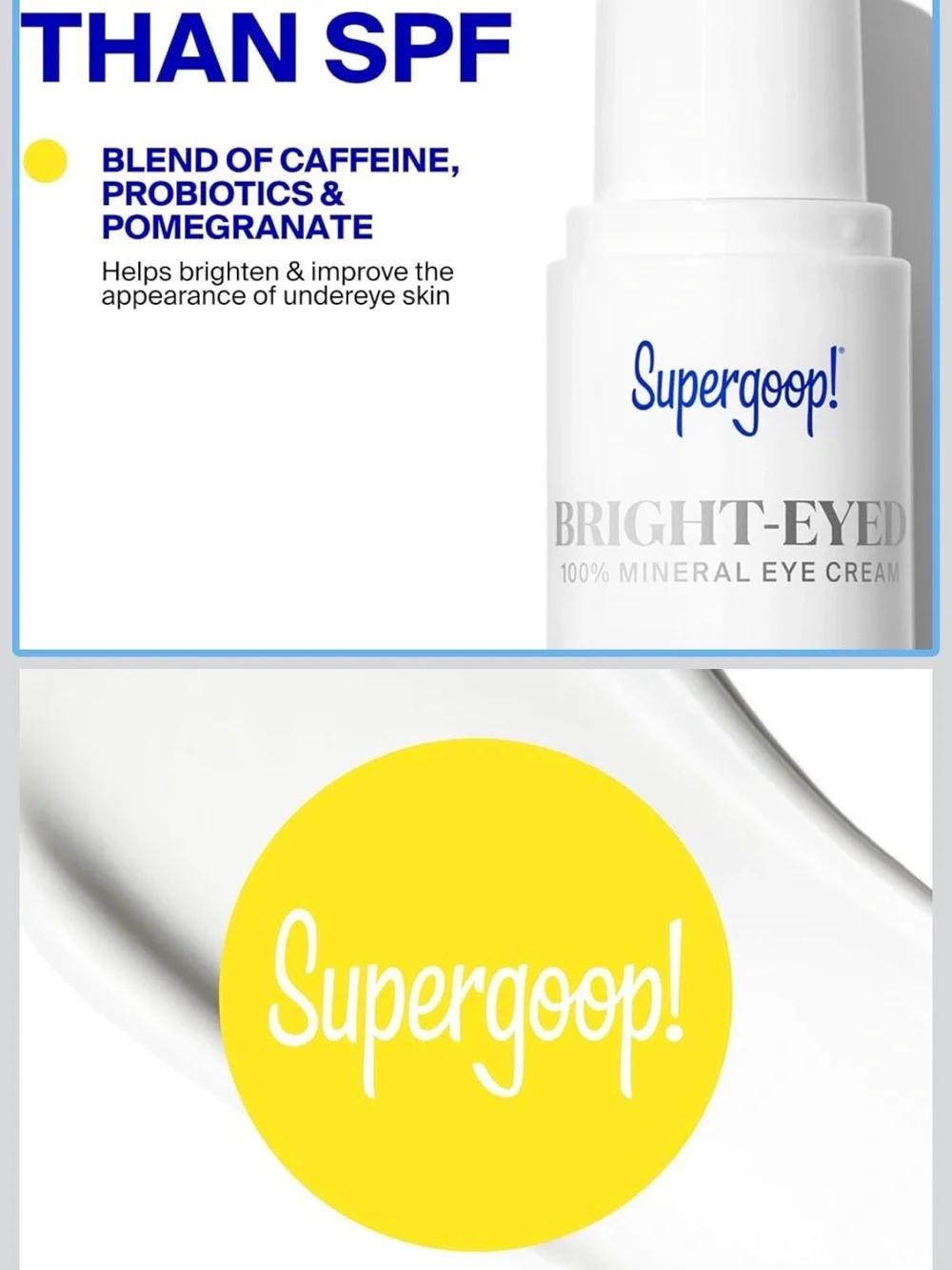 Supergoop! Bright Eyed Mineral Eye Cream and Mineral Matte Screen SPF 40